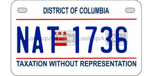 NAT1736  license plate in DC