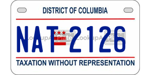 NAT2126  license plate in DC