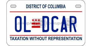 OLDCAR  license plate in DC