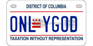 ONLYGOD  license plate in DC