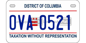 OVA0521  license plate in DC