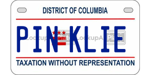 PINKLIE  license plate in DC
