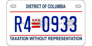 R40933  license plate in DC