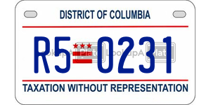 R50231  license plate in DC