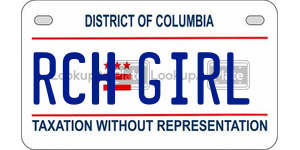 RCHGIRL  license plate in DC