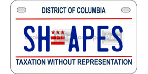 SHAPES  license plate in DC