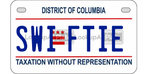 SWIFTIE  license plate in DC