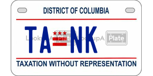 TANK  license plate in DC