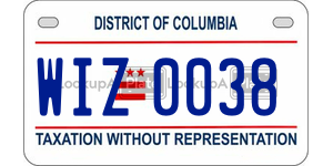 WIZ0038  license plate in DC