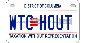 WTCHOUT  license plate in DC