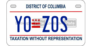 YOZOS  license plate in DC