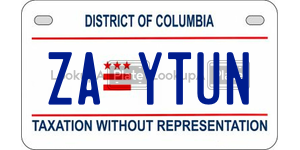 ZAYTUN  license plate in DC