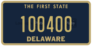 100400 license plate in Delaware