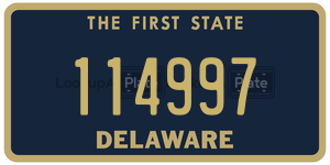 114997 license plate in Delaware
