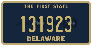 131923 license plate in Delaware