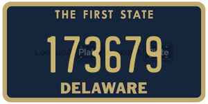 173679 license plate in Delaware