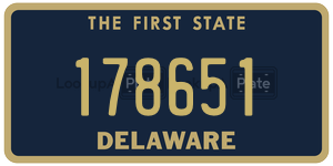 178651 license plate in Delaware