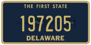 197205 license plate in Delaware