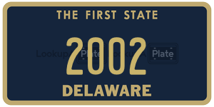 2002 license plate in Delaware