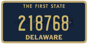 218768 license plate in Delaware