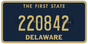 220842 license plate in Delaware