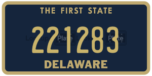 221283 license plate in Delaware
