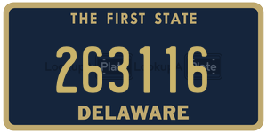 263116 license plate in Delaware