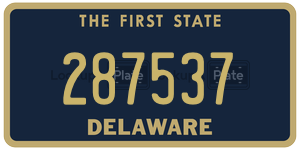 287537 license plate in Delaware