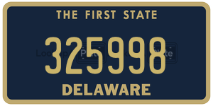 325998 license plate in Delaware