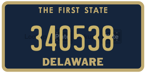 340538 license plate in Delaware