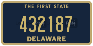 432187 license plate in Delaware