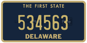534563 license plate in Delaware