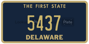 5437 license plate in Delaware