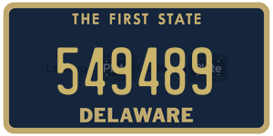 549489 license plate in Delaware