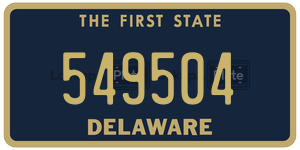549504 license plate in Delaware