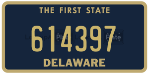 614397 license plate in Delaware