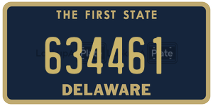 634461 license plate in Delaware