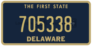 705338 license plate in Delaware