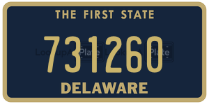 731260 license plate in Delaware