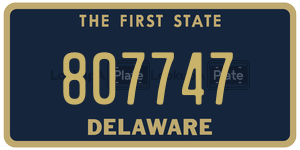 807747 license plate in Delaware