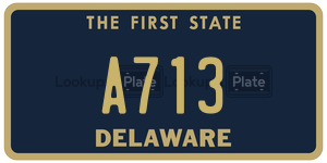 A713 license plate in Delaware