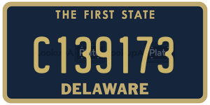 C139173 license plate in Delaware