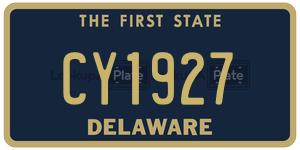 CY1927 license plate in Delaware