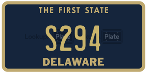 S294 license plate in Delaware