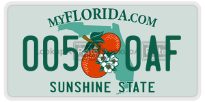 0050AF  license plate in FL