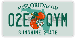 02EQYM  license plate in FL