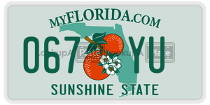 067YU  license plate in FL