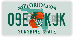 09EKJK  license plate in FL