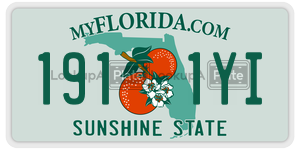 1911YI license plate in Florida