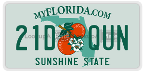 21DQUN  license plate in FL